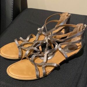 BOC Tan Bronze Gladiator Sandals with Zipper